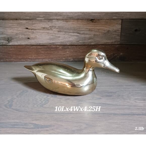 Vintage Brass Duck Paperweight Figurine Copper Craft - Picture 1 of 6